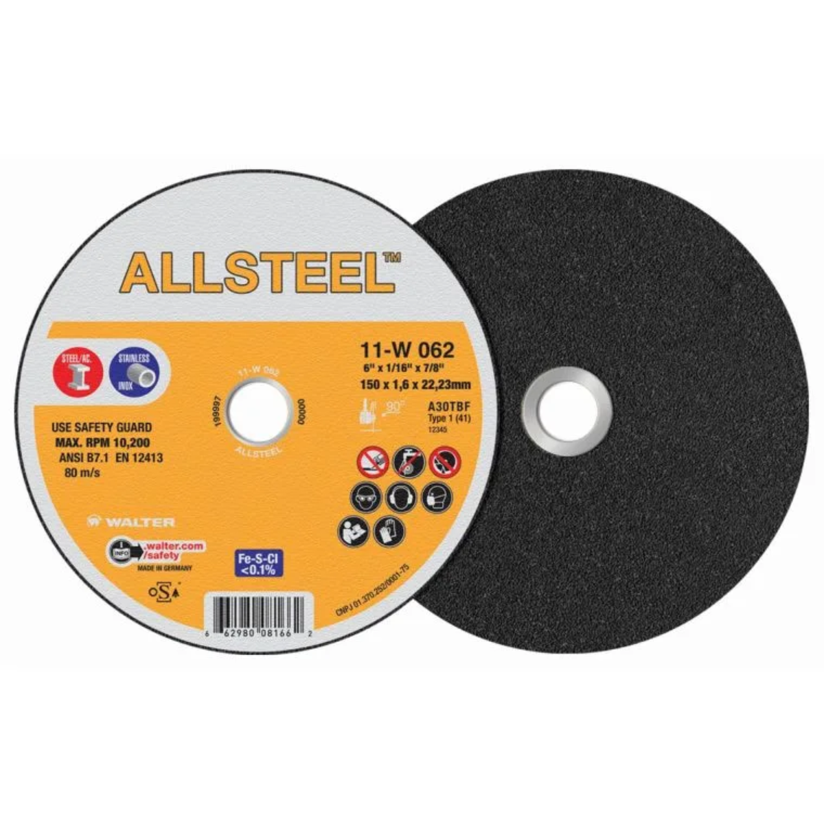 WALTER WAL-11W062 - 6" ALLSTEEL Cutting Wheel