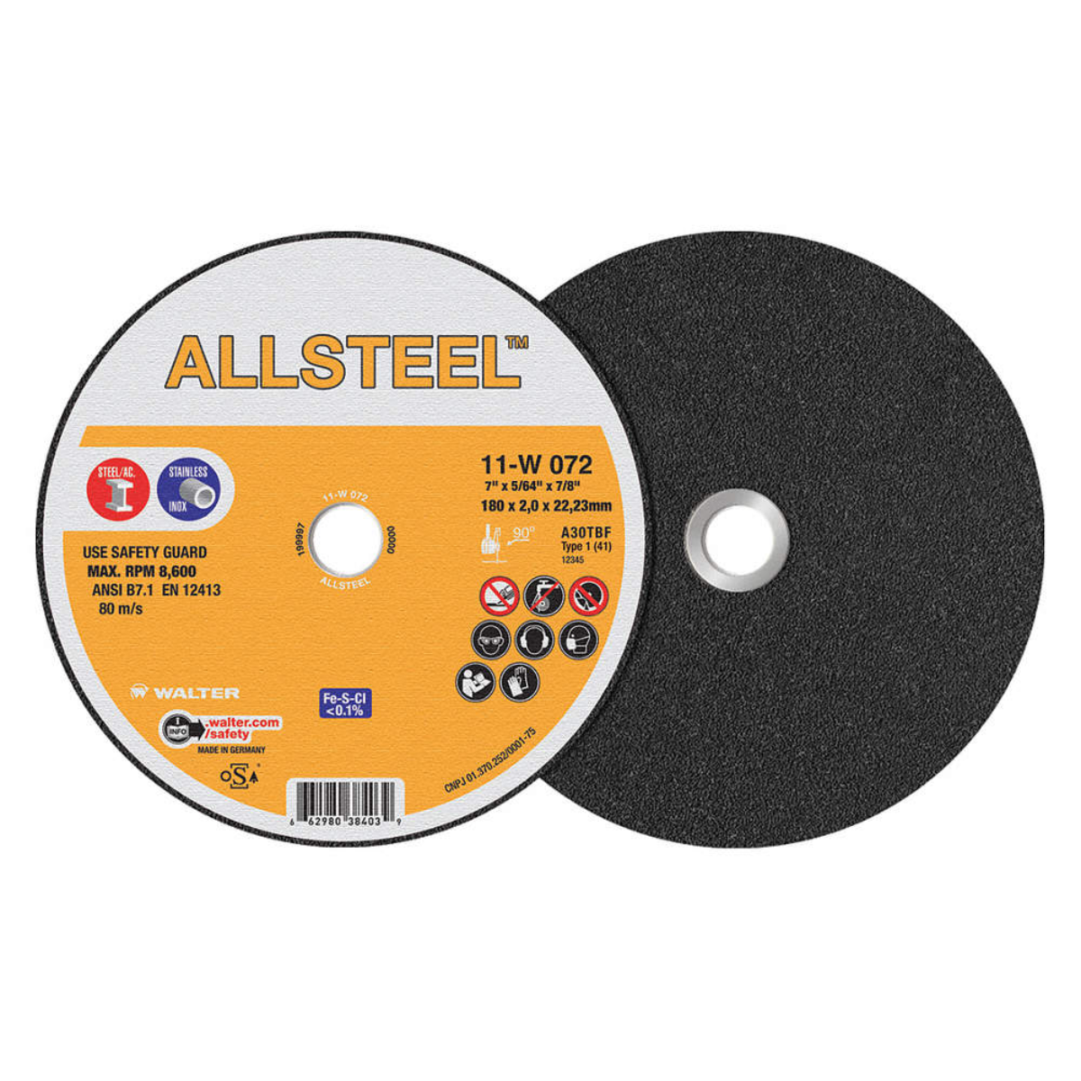 WALTER WAL-11W072 - 7" ALLSTEEL Cutting Wheel