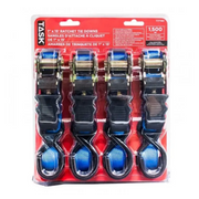 Tâche T77160 - Sangles d'arrimage à cliquet 1 po x 15 pi, 1 500 lb, 4 pièces - paquet de 4
