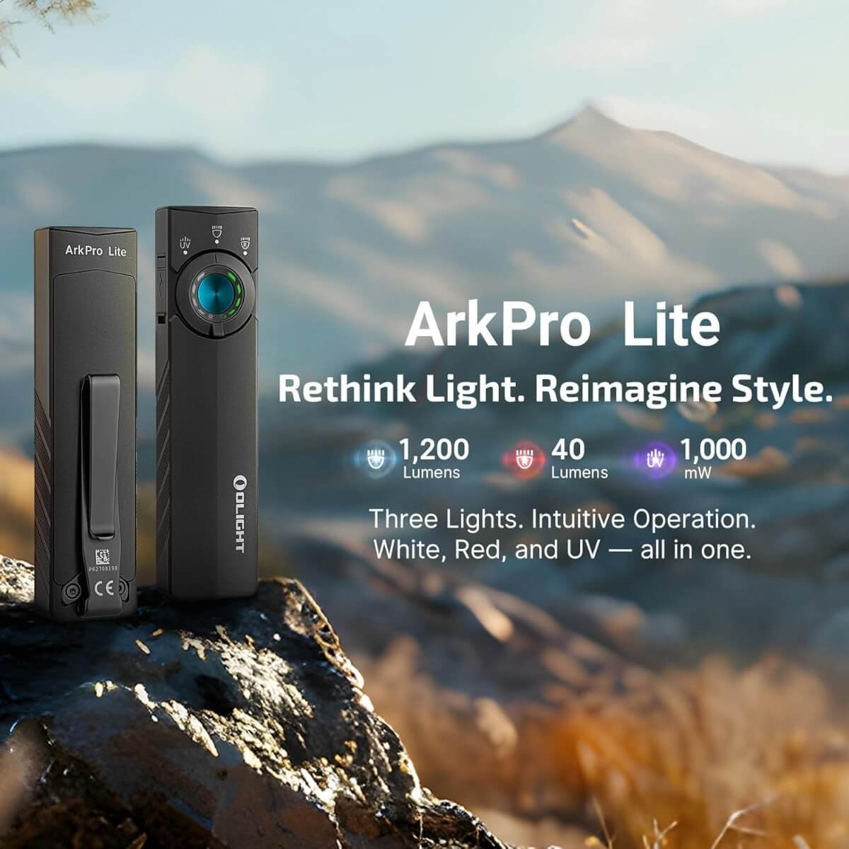 OLIGHT ARKPROLITE - ArkPro Lite Flat EDC Light - Matte Black