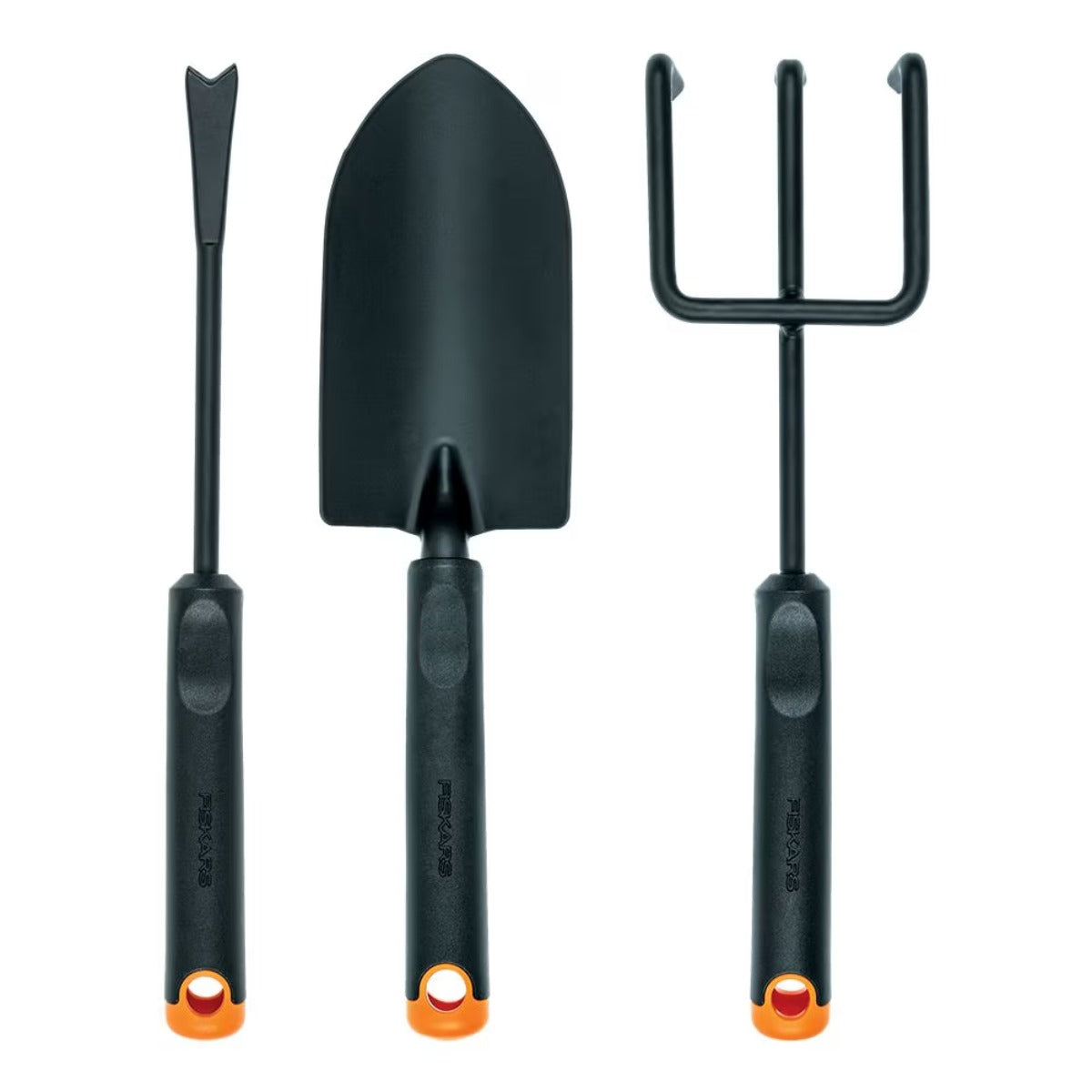 FISKARS FSK9591 - OUTILS DE JARDIN - LOT DE 3 - NOIR/ORANGE