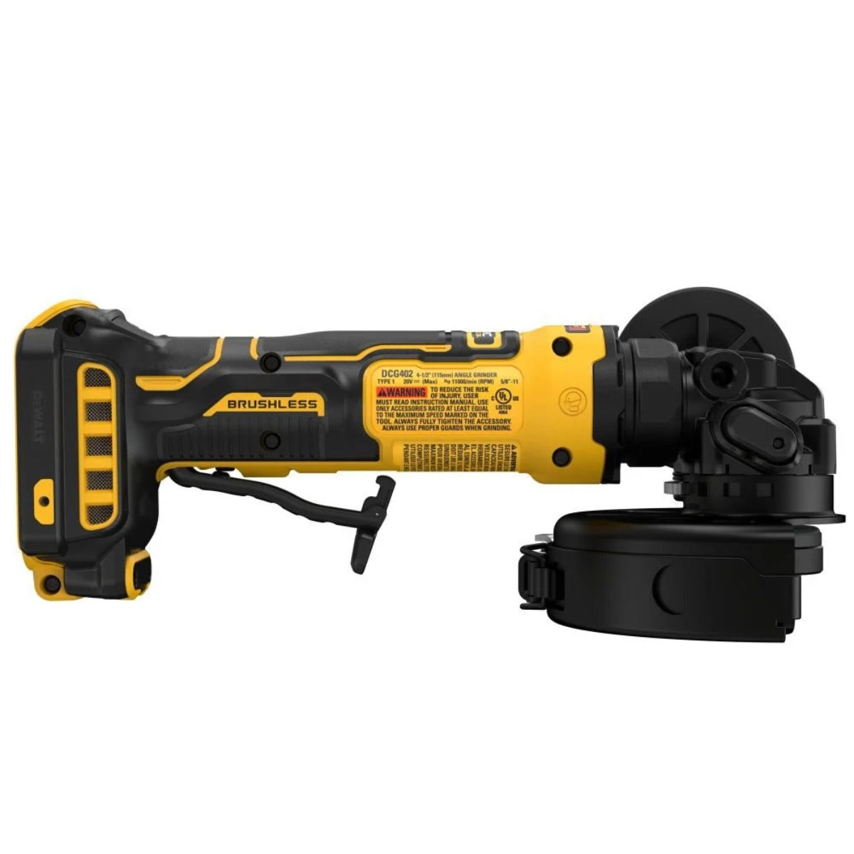 DEWALT DCG402B - Atomic 20V MAX* Brushless 4-1/2 in. Paddle Switch Angle Grinder (Tool Only)