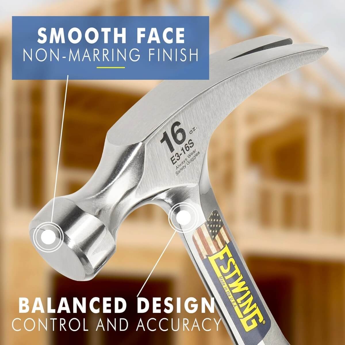 ESTWING E3-16S - 16 oz. Straight Claw Hammer