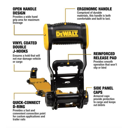 DEWALT DXBC33002 - 1.5 in. x 16 ft. Ratchet Tie Down Straps (2-Pack)