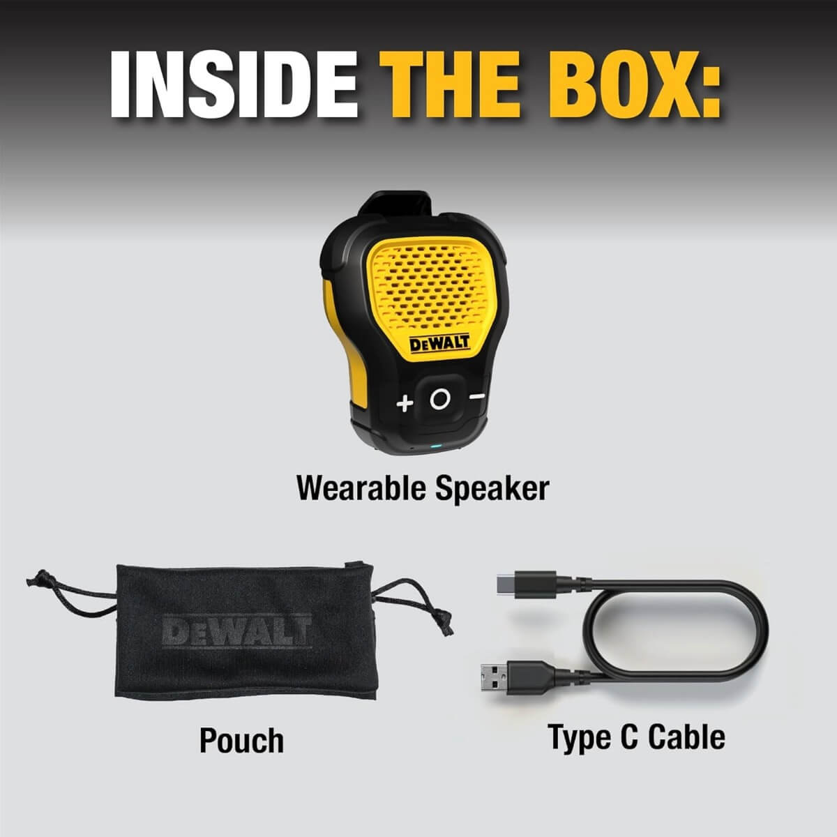 DEWALT 1901148DW2 - Jobsite Pro Wearable Bluetooth Speaker