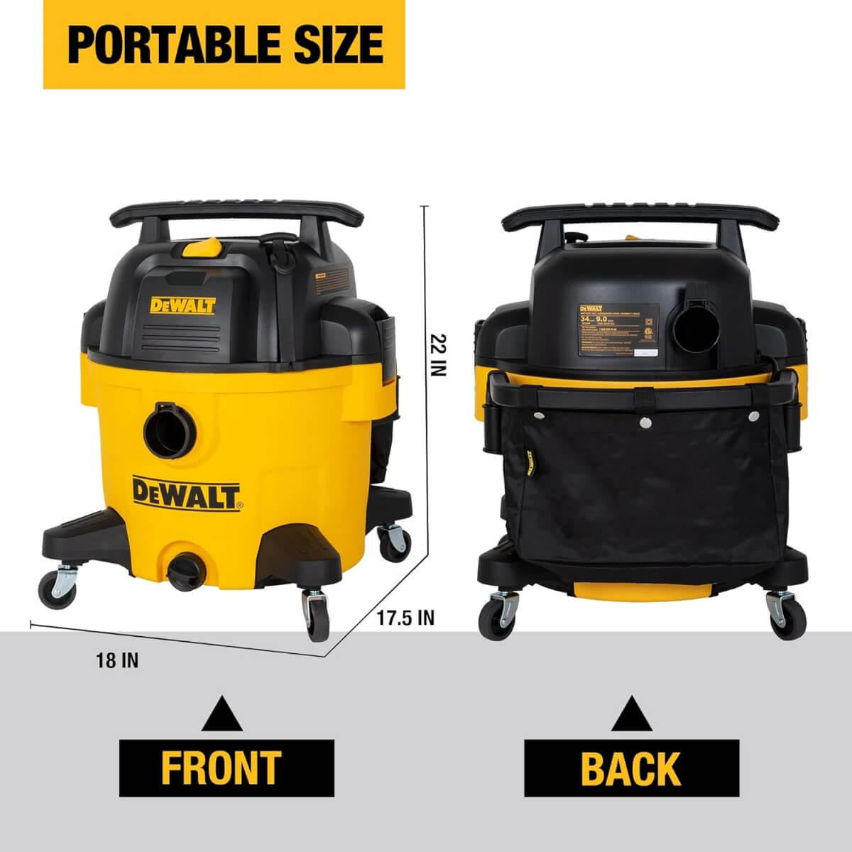 DEWALT DXV09P - 9 Gallon 5 Peak HP Poly Wet/Dry Vacuum