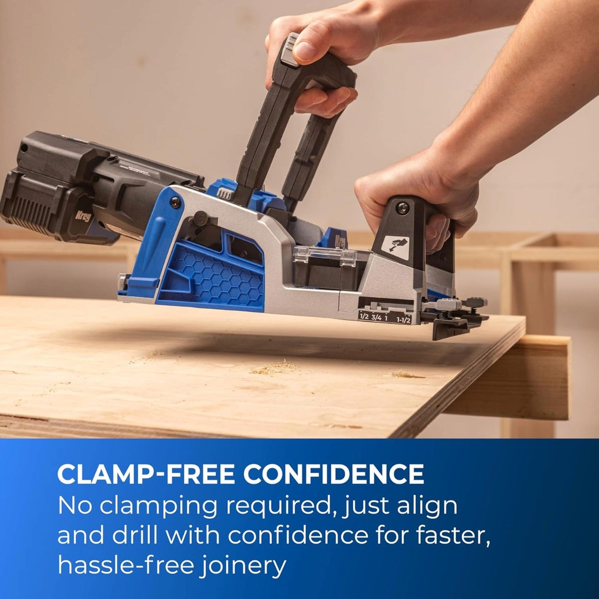 KREG KPTBRB100A - Rebel 20V Ionic Drive Pocket-Hole Joiner Kit