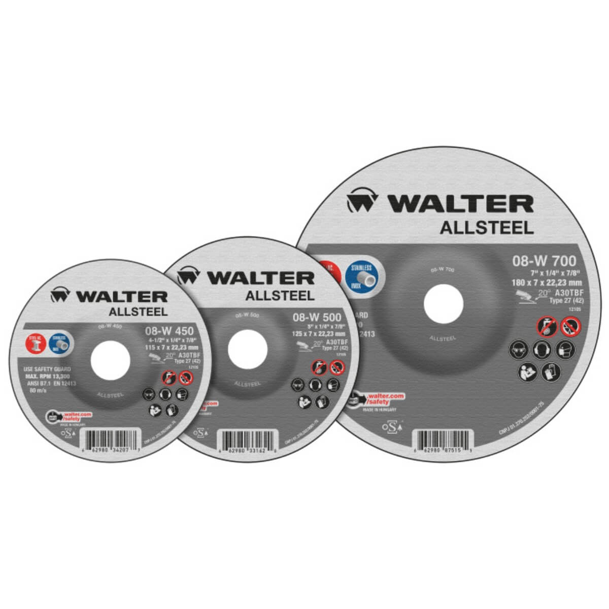 WALTER WAL-08W502 - Allsteel™ 5" x 1/8" x 7/8" Grinding Wheel