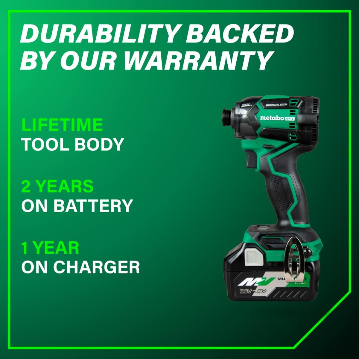 METABO HPT WH36DCM - 36V MultiVolt Triple Hammer Impact Driver Kit