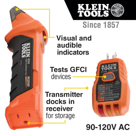 KLEIN KLE-ET310KIT - Circuit Breaker Finder Kit with GFCI Outlet Tester and Accessory Kit