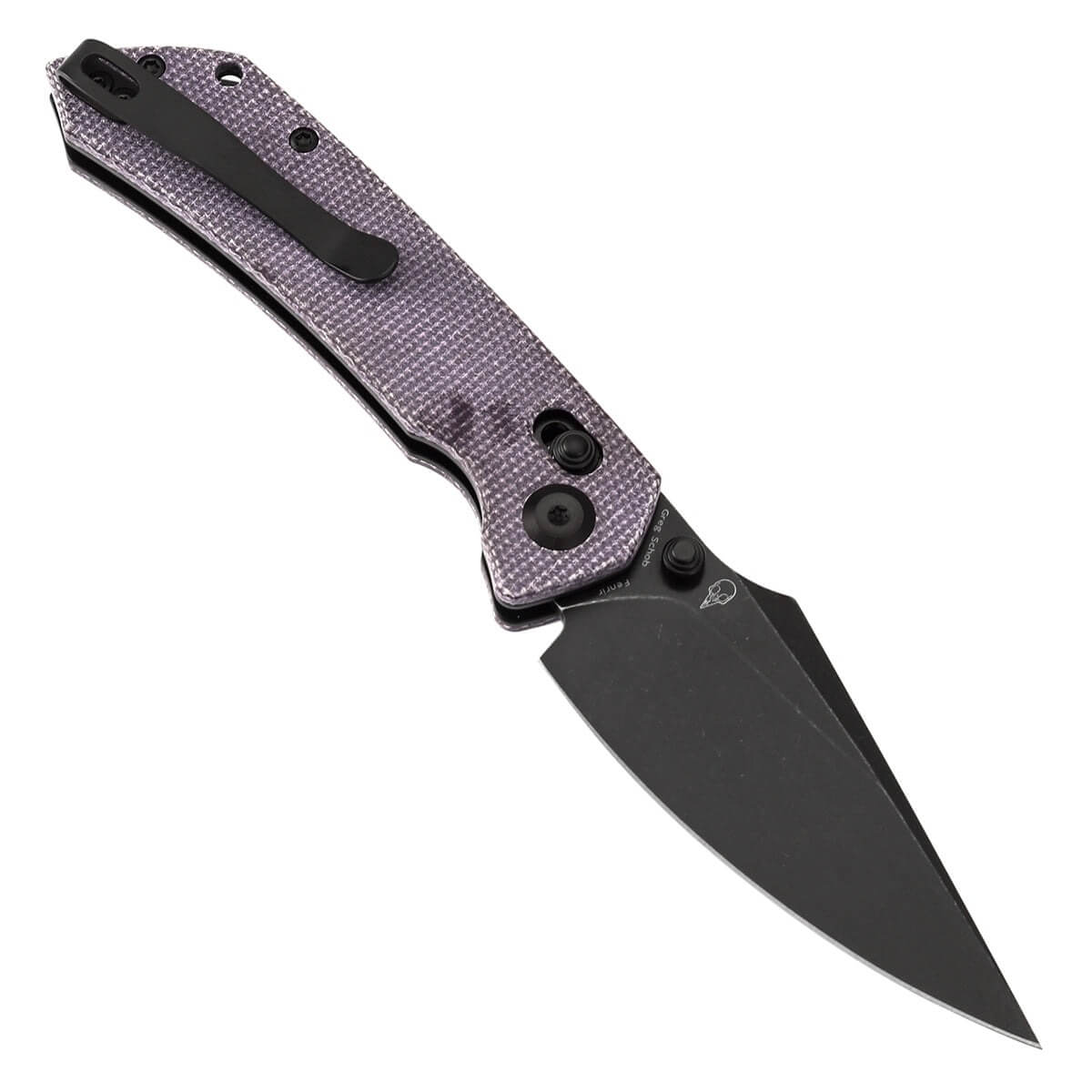 TENABLE TEN-T1034V4 - Fenrir Crossbar Lock Folding Knife - Purple Micarta / Blackwash Nitro-V
