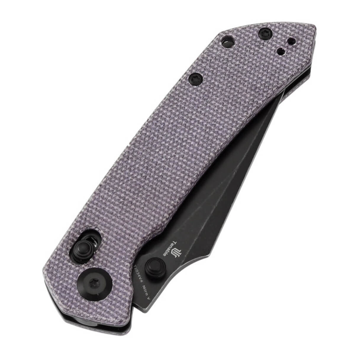 TENABLE TEN-T1034V4 - Fenrir Crossbar Lock Folding Knife - Purple Micarta / Blackwash Nitro-V