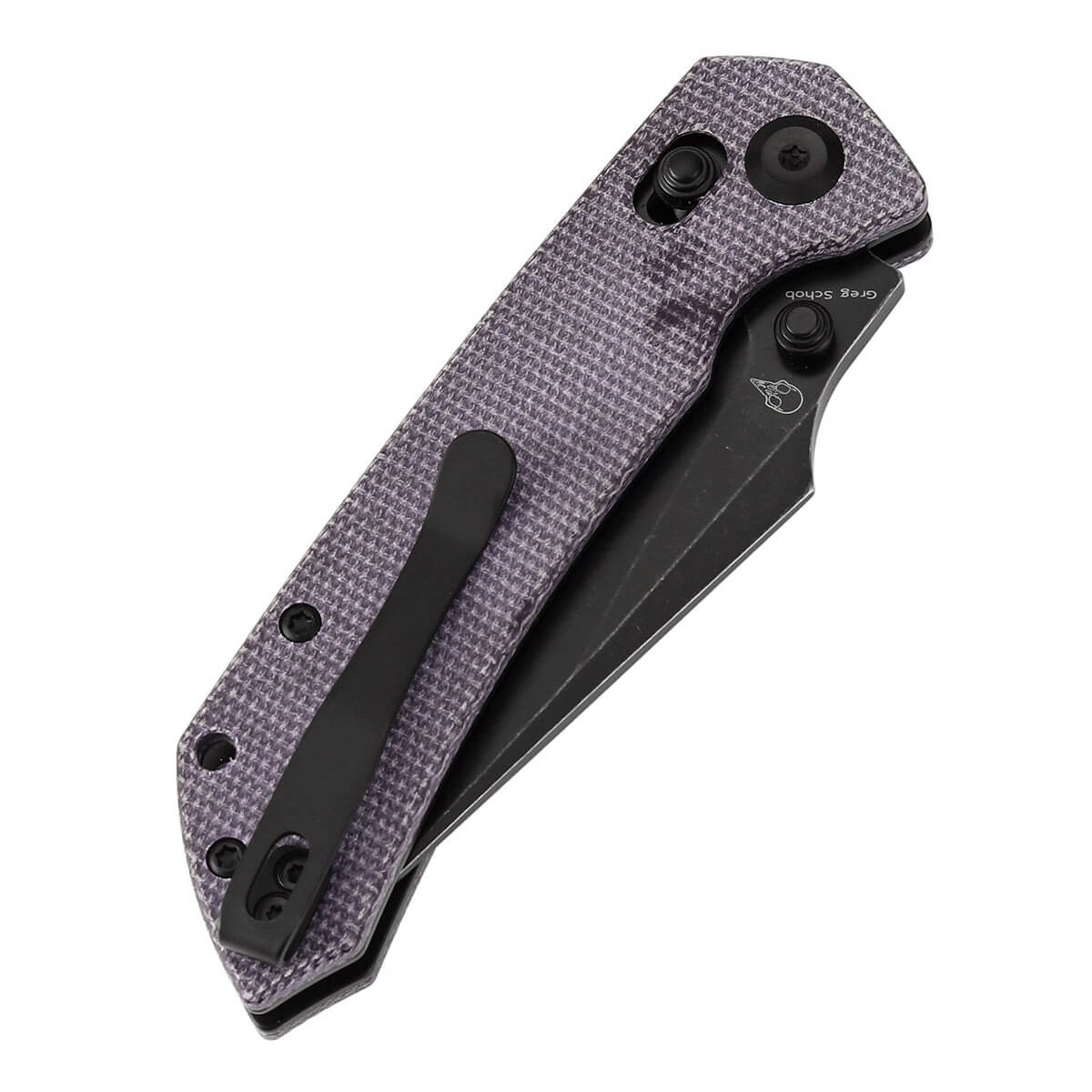 TENABLE TEN-T1034V4 - Fenrir Crossbar Lock Folding Knife - Purple Micarta / Blackwash Nitro-V