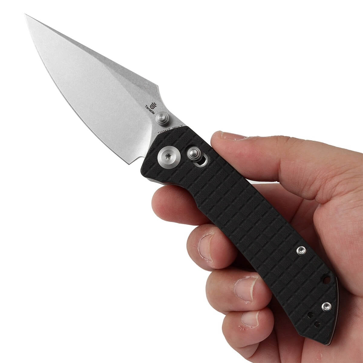 TENABLE TEN-T1034V7 - Fenrir Crossbar Lock Folding Knife - Black G10 Frag
