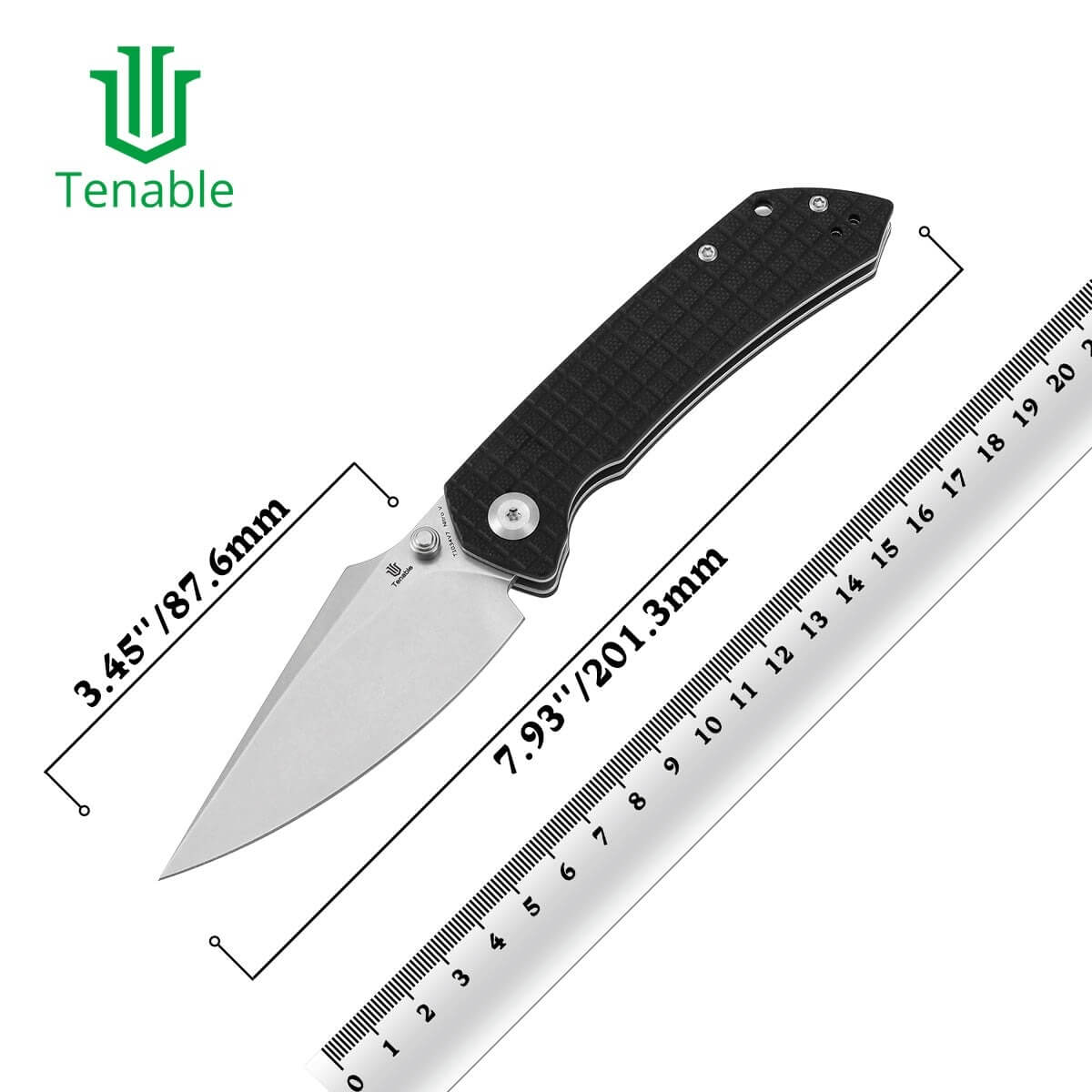 TENABLE TEN-T1034V7 - Fenrir Crossbar Lock Folding Knife - Black G10 Frag