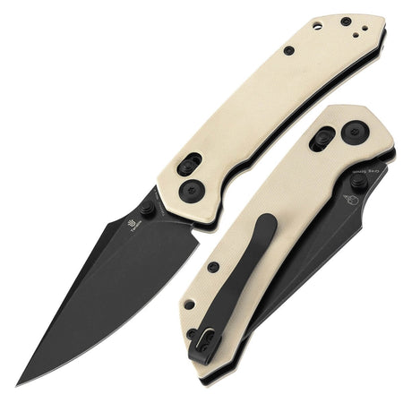 TENABLE TEN-T1034V11 - Fenrir Folding Knife, Ivory White G10, 3.48" Blackwashed Nitro-V Blade
