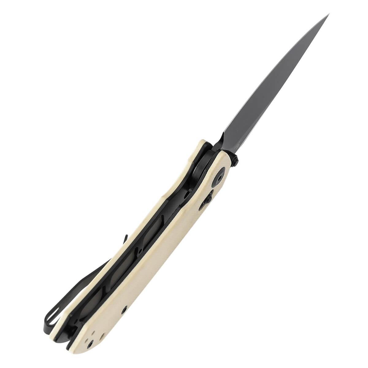 TENABLE TEN-T1034V11 - Fenrir Folding Knife, Ivory White G10, 3.48" Blackwashed Nitro-V Blade