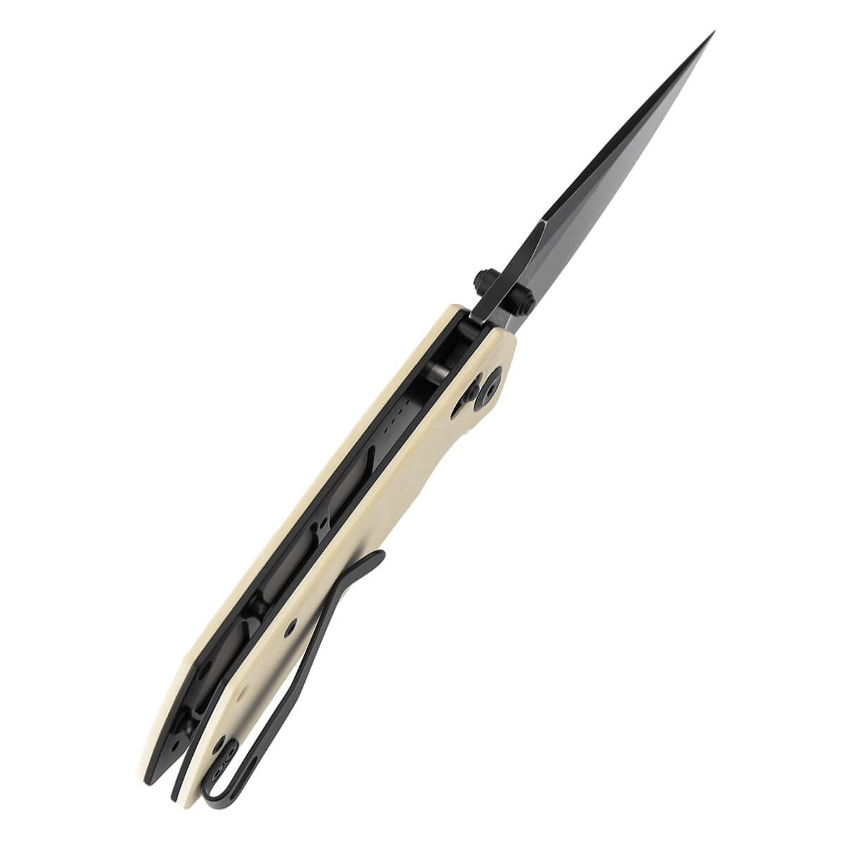 TENABLE TEN-T1034V11 - Fenrir Folding Knife, Ivory White G10, 3.48" Blackwashed Nitro-V Blade