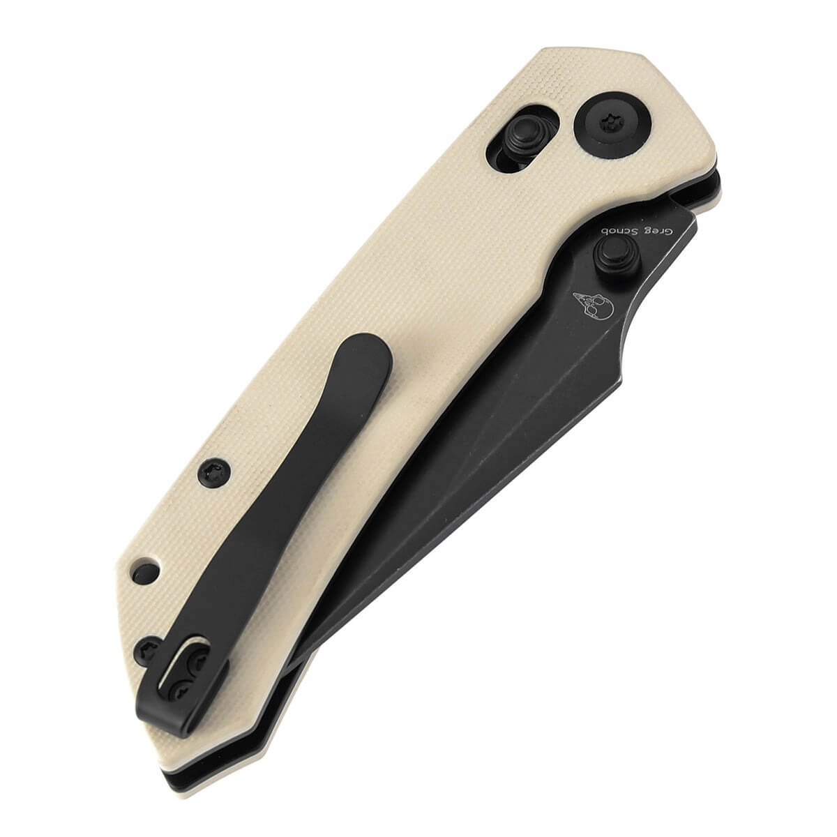 TENABLE TEN-T1034V11 - Fenrir Folding Knife, Ivory White G10, 3.48" Blackwashed Nitro-V Blade