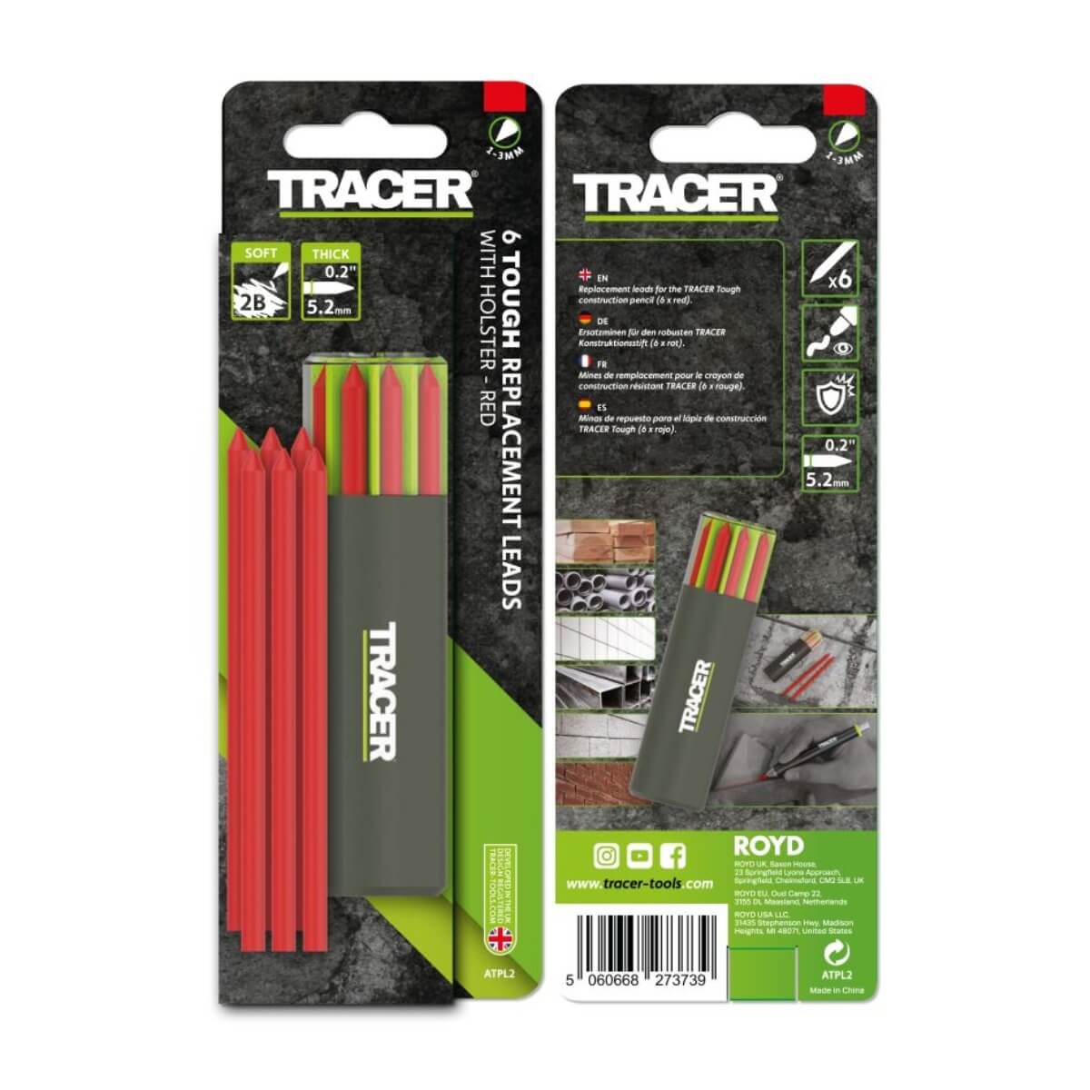 OX ATPL2 - Tough Replacement Leads - 6pc Red (5.2mm)