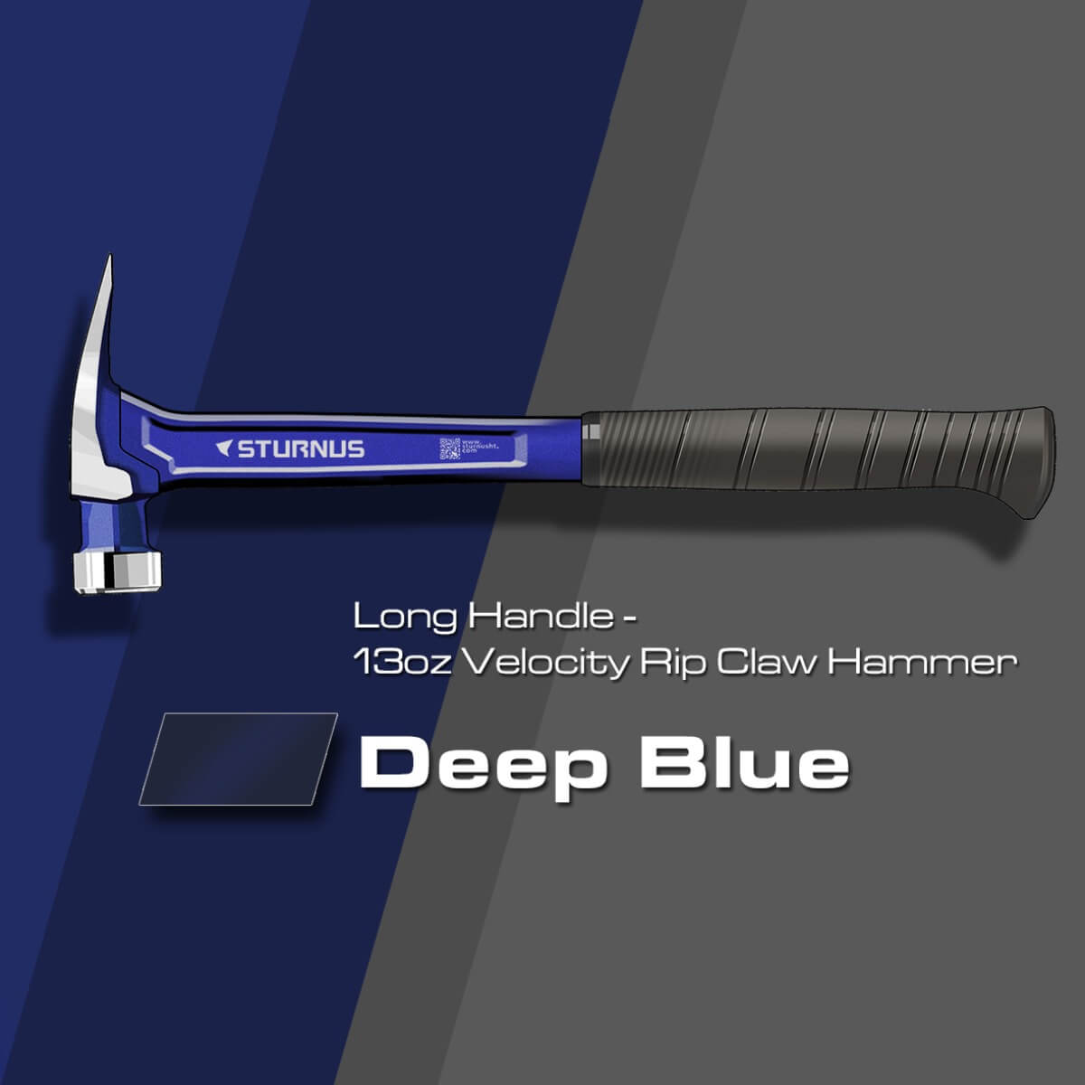 STURNUS ST13OZ-M-LH-P04 - Velocity Rip Claw Hammer - 13oz Milled Face Long Handle (Blue)