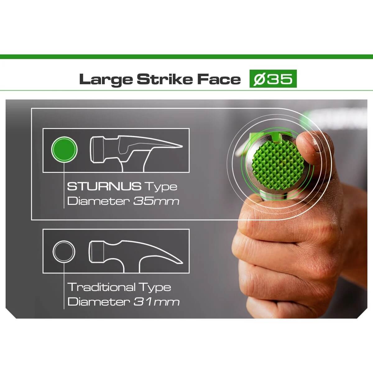 STURNUS ST13OZ-M-LH-P01 - Velocity 13oz Milled Face Rip Claw Hammer, Long Handle - Graphite