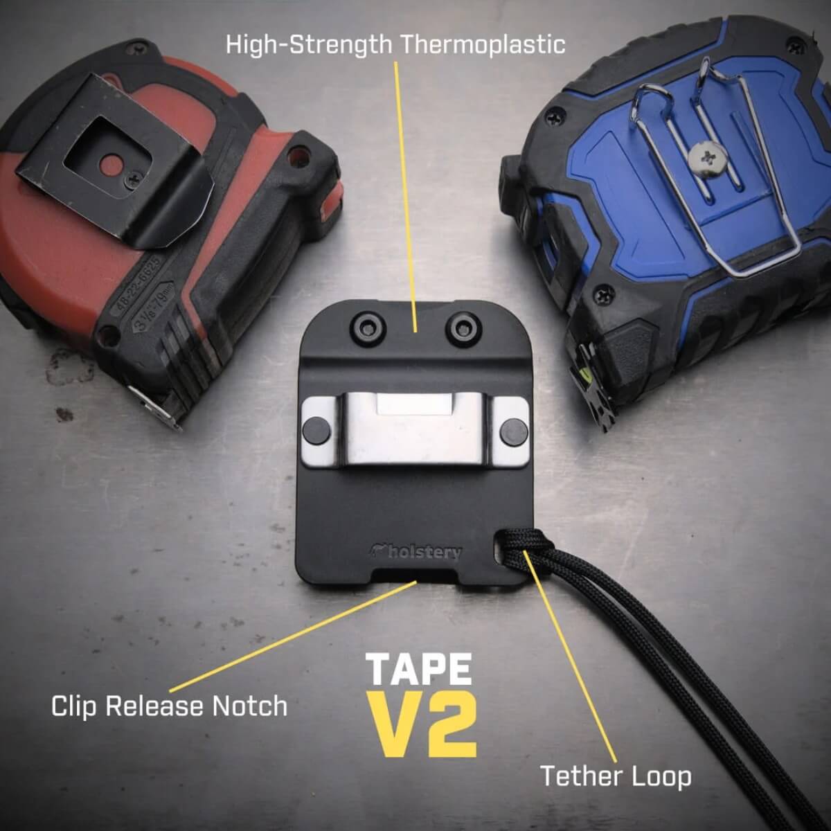 HOLSTERY HLSTR-TAPE-V2 - TapeMaster Clip-On Tape Measure Holster