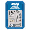 KREG SML-C150-500 - 1-1/2" Coarse-Thread Zinc Pocket-Hole Screws - 500 Count