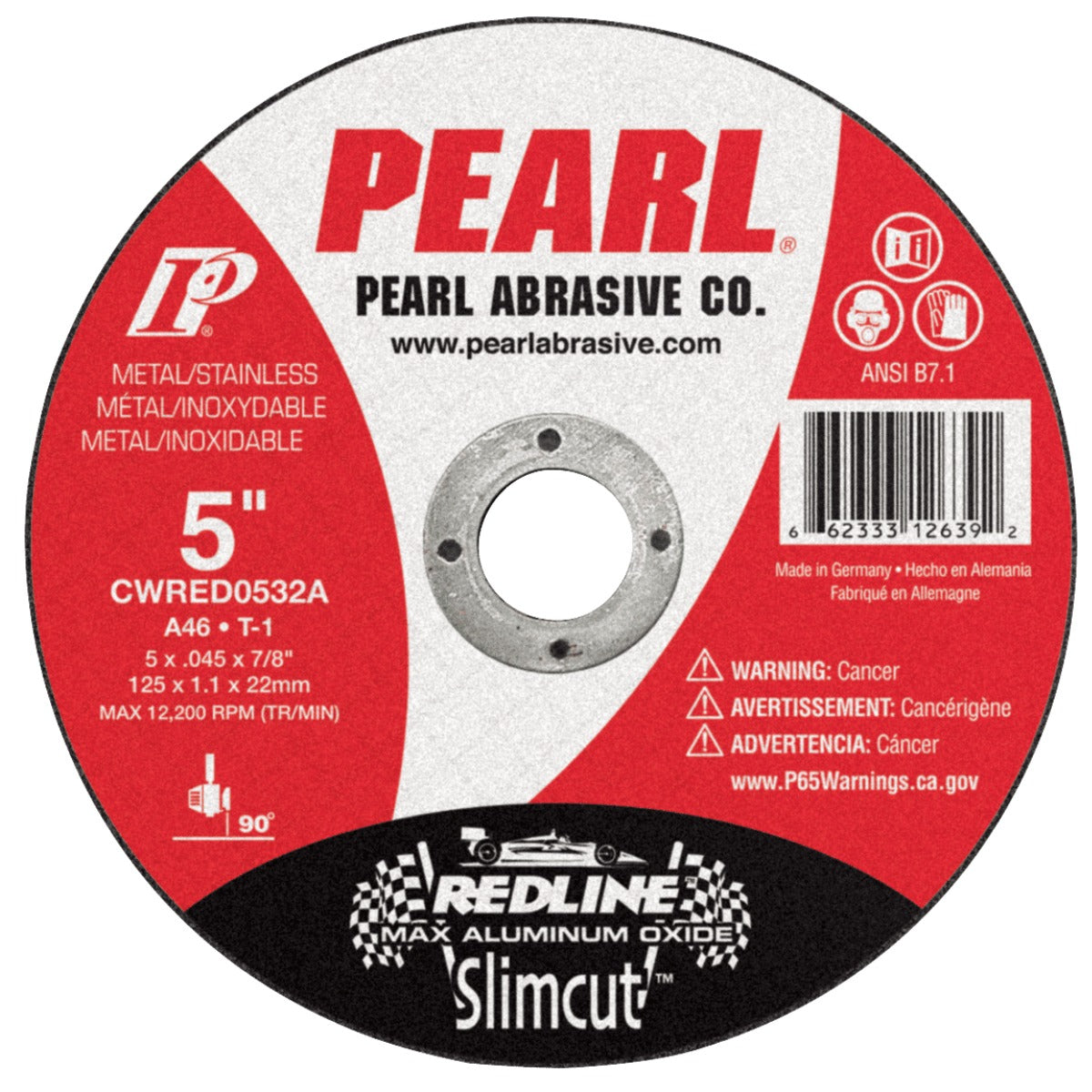 PEARL CWRED0532A - Redline™ Slimcut™ 5" x .045 x 7/8" Type 1 Cut-Off Wheel