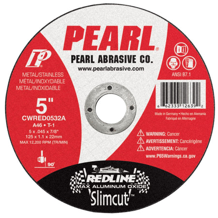 PEARL CWRED0532A - Redline™ Slimcut™ 5" x .045 x 7/8" Type 1 Cut-Off Wheel