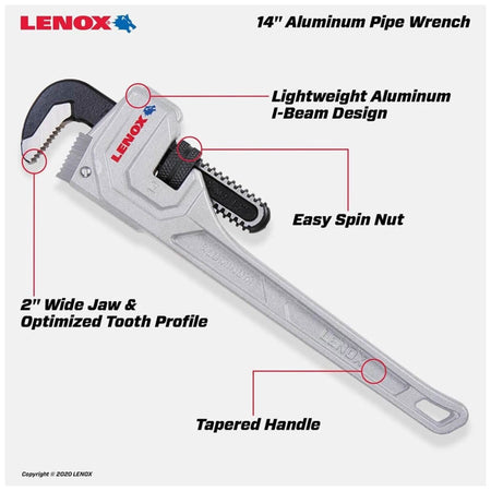LENOX LXHT90614 - 14-inch Aluminum Pipe Wrench