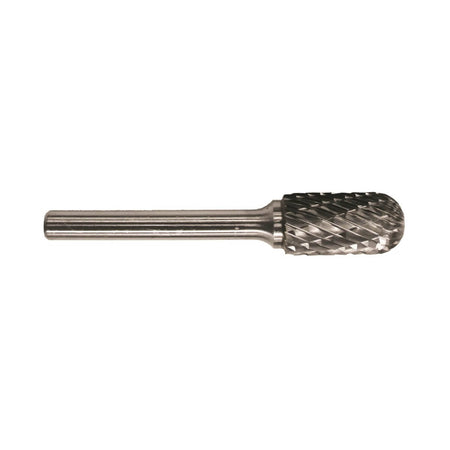 DRILLCO - 1/4" x 5/8" Cylindrical Ball Nose Carbide Burr - Double Cut SC-1