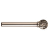 DRILLCO WAL-7D132ADC - SD-5 Ball Shape Solid Carbide Burr - 1/2" x 1/2", 1/4" Shank, Double Cut