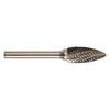 DRILLCO WAL-7H132ADC - Flame Shape Solid Carbide Burr - Double Cut SH-5, 1/2" x 1-1/4"