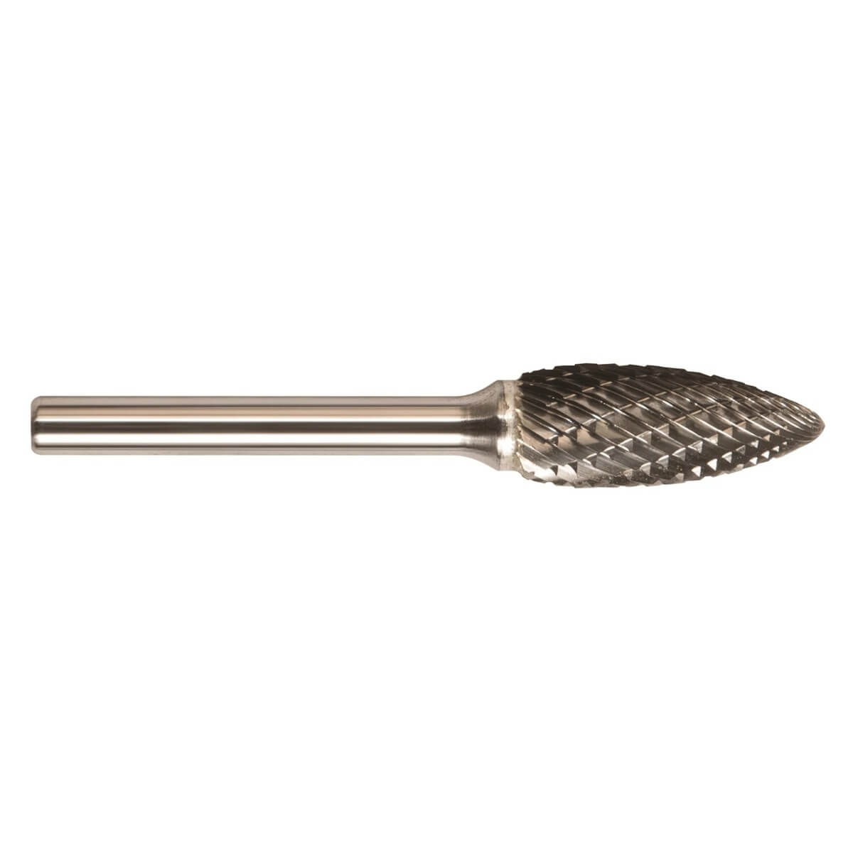 DRILLCO WAL-7H132ADC - Flame Shape Solid Carbide Burr - Double Cut SH-5, 1/2" x 1-1/4"