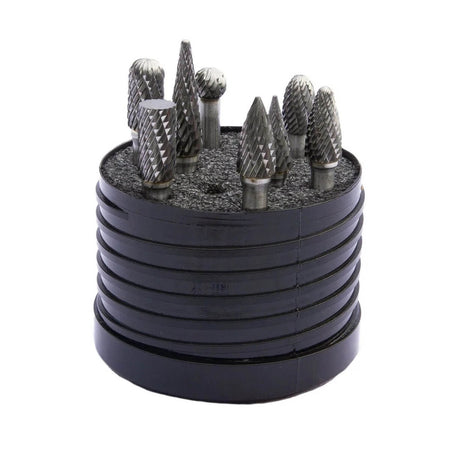 DRILLCO WAL-70S002DC - 8-Piece Solid Carbide Burr Set, Double Cut