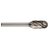 DRILLCO WAL-7CAL124 - SC-3NF Cylindrical Ball Nose Solid Carbide Burr - Aluminum Cut