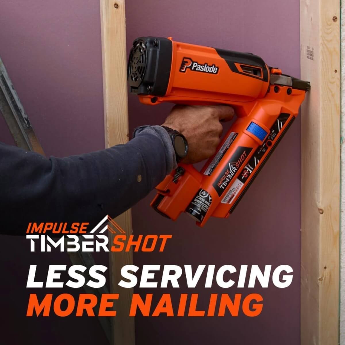 PASLODE 906950IP - TimberShot Cordless Impulse 30-Degree Framing Nailer Kit
