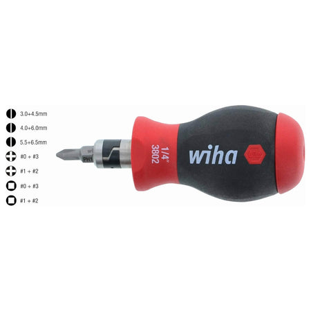 WIHA 38090 - 14-in-One SoftFinish Stubby Multi-Bit Driver