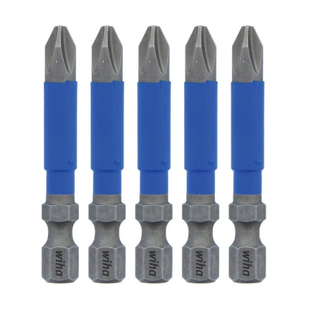 WIHA 70269 - TerminatorBlue Phillips #2 Impact Bits - 2 Inch (5 Pack)
