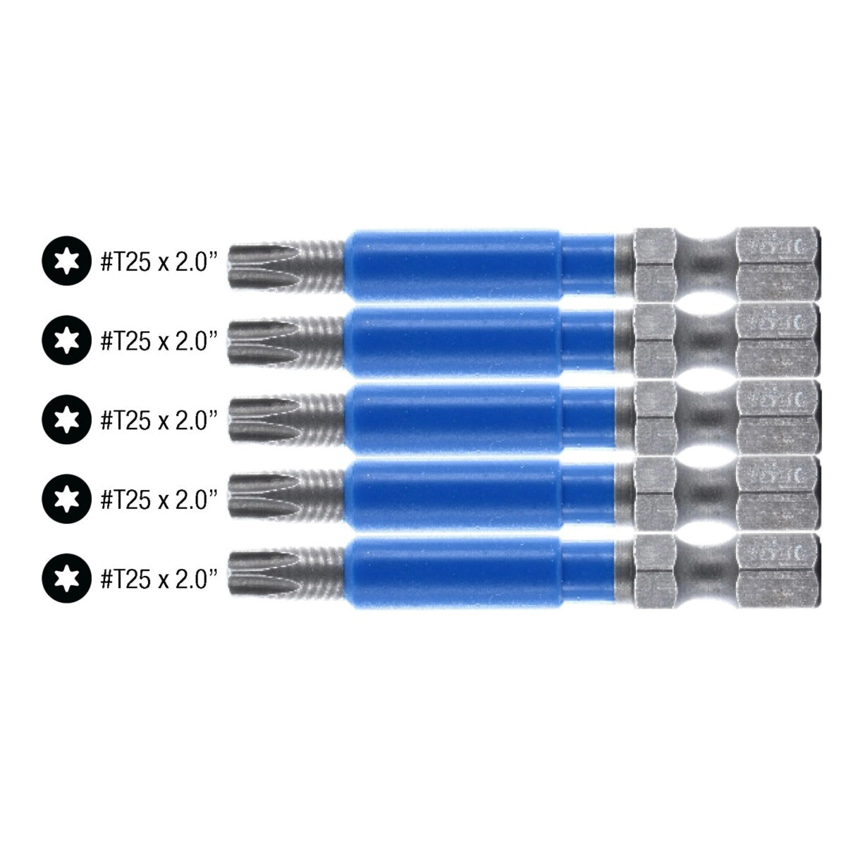 WIHA 70277 - TerminatorBlue Impact Bit Torx T25 2-Inch 5-Pack