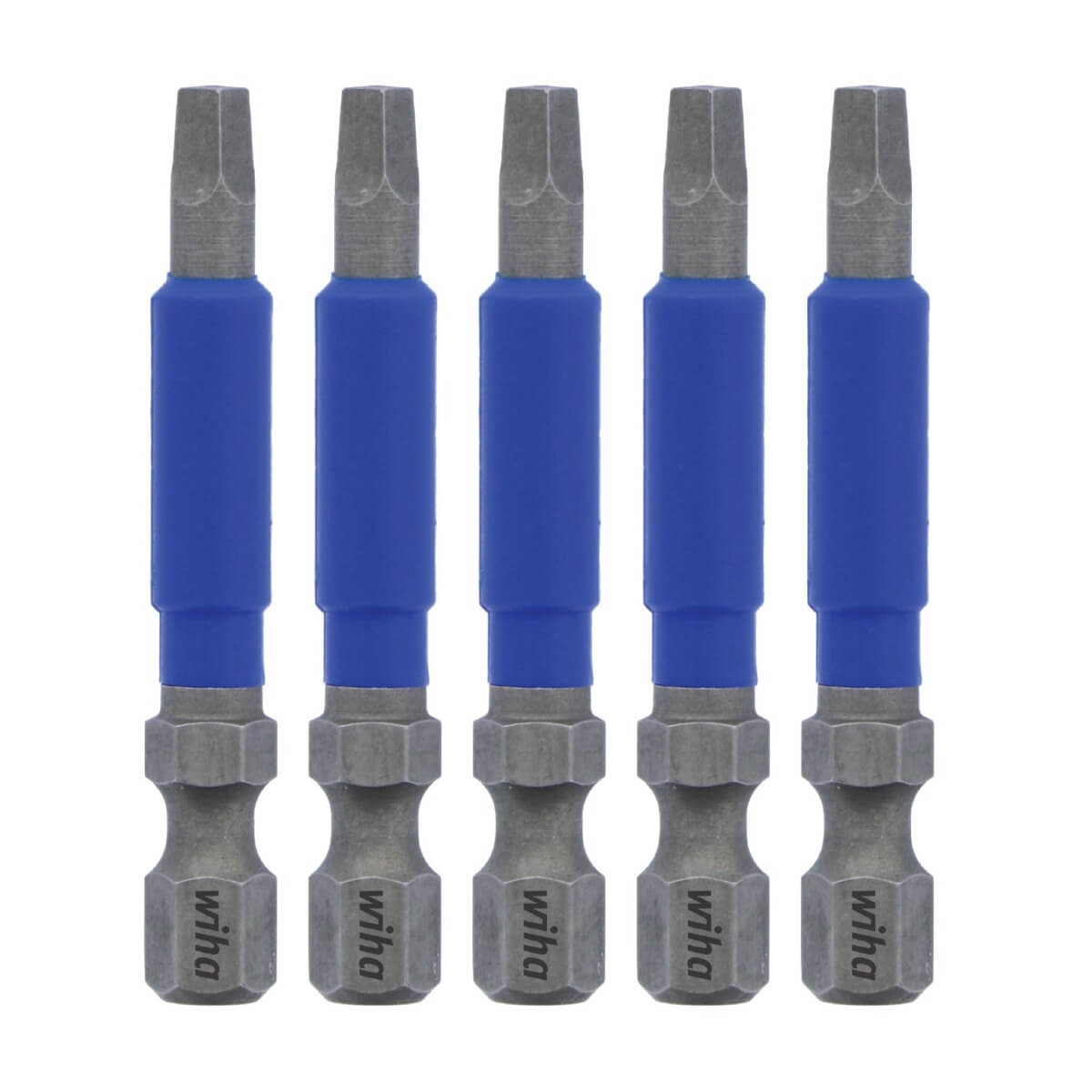 WIHA 70282 - Terminator Blue Impact Square #2 Power Bit - 2" (5 Pack)
