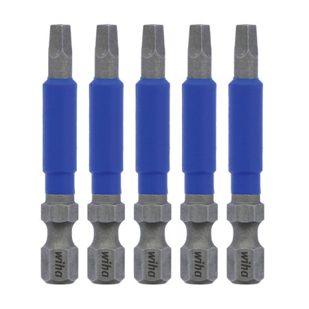 WIHA 70282 - Terminator Blue Impact Square #2 Power Bit - 2" (5 Pack)