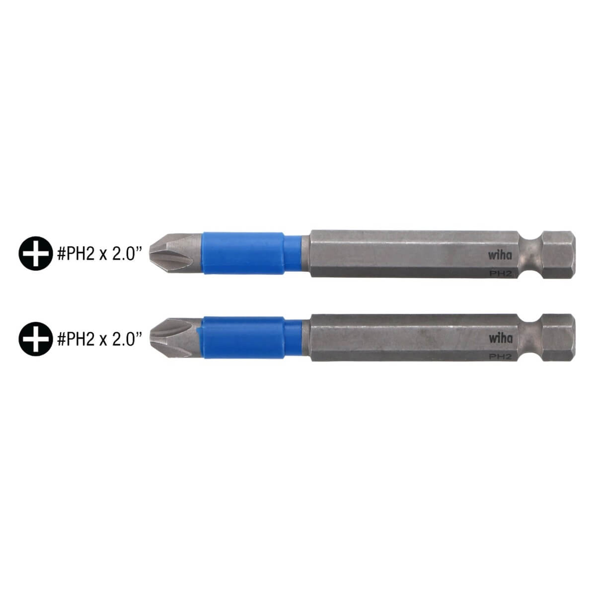 WIHA 70302 - TerminatorBlue Impact Bit Phillips #2 x 3.5-Inch (2-Pack)