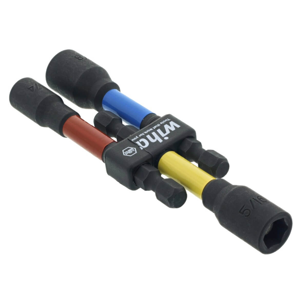 WIHA 70489 - 3-Piece Color Coded Magnetic Nut Setter SAE Set (3-Inch)