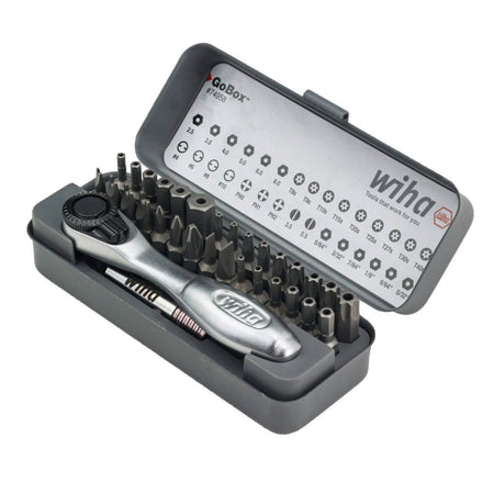WIHA 74958 - 32-Piece GoBox Security Bit Set with Mini Ratchet