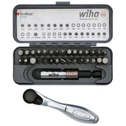 WIHA 74984 - 32-Piece GoBox Standard Bit Set with Mini Ratchet