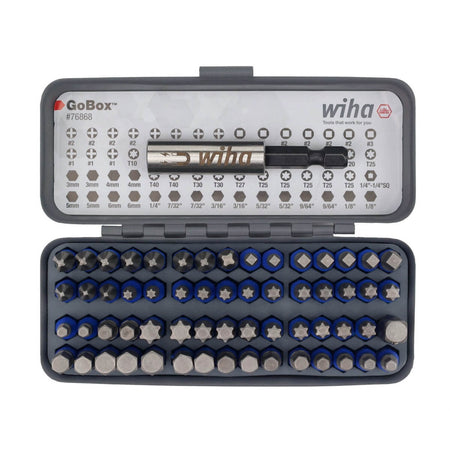 WIHA 76868 - 61-Piece GoBox TerminatorBlue Impact Bit Set