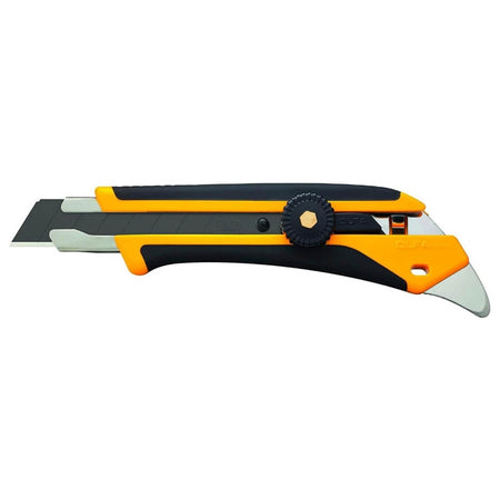 OLFA L-5/LBB-10B - 18mm Fiberglass-Reinforced Ratchet-Lock Utility Knife with 10 Ultra-Sharp Black Blades