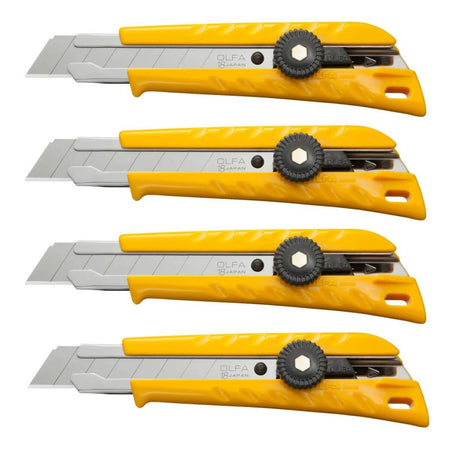 OLFA L-1/CP4 - 18mm Ratchet-Lock Heavy-Duty Utility Knife (4-Pack)